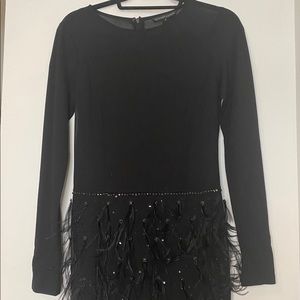 Silvian Heach Dress with feathers and beads Small